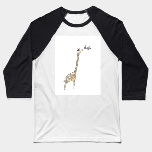 Giraffe and Bird with Cake - Happy Birthday Baseball T-Shirt